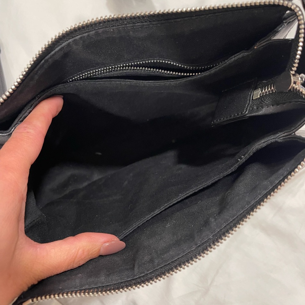 All Saints Snakeskin crossbody black and ivory bag